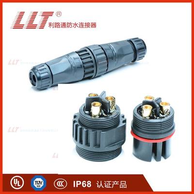 利路通M22圓形防水連接器 2-4針螺絲鎖線，公母對接電纜連接的可靠之選